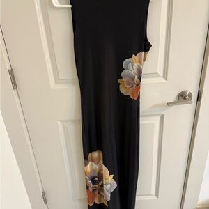 Peppermayo Black Maxi Dress with Floral Design